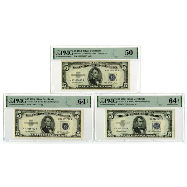 U.S. Silver Certificate, $5, Series 1953, Fr.# 1655 and Fr.# 1655*, Issued Banknotes and Star Note T