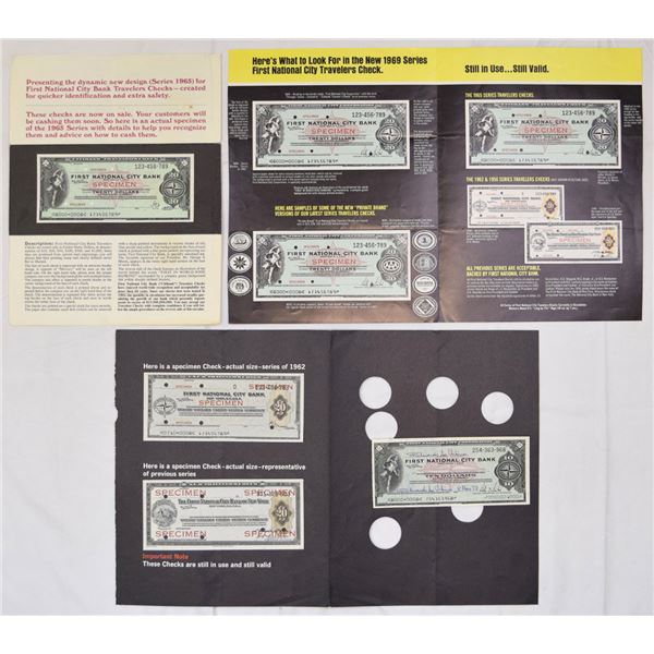 NY. First National City Bank Travelers Checks Specimen Brochure, 1962 to 1969