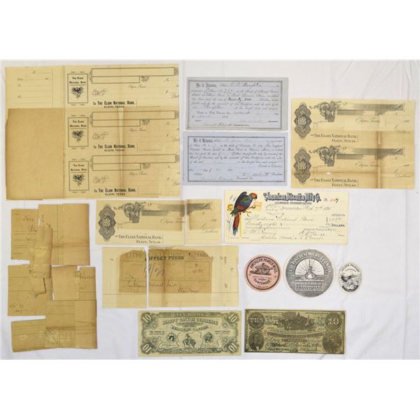 Banking, Financial, Printing, and Commercial Ephemera, 1850s to 1900s.