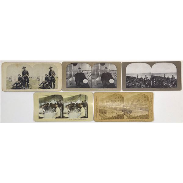 CA. Spanish American War Era Military and Naval Stereo view Photographs, 1889-1900
