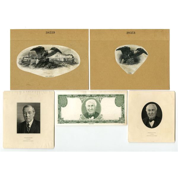 American and Western Banknote Company Progress Proofs and Ashton-Potter "Thomas Edison" Sample Note,