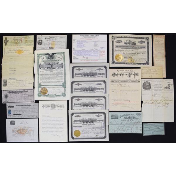 Oregon, Peru, Ohio, and Other Locations, Checks, Drafts, Correspondence, Letterheads & Ephemera Coll