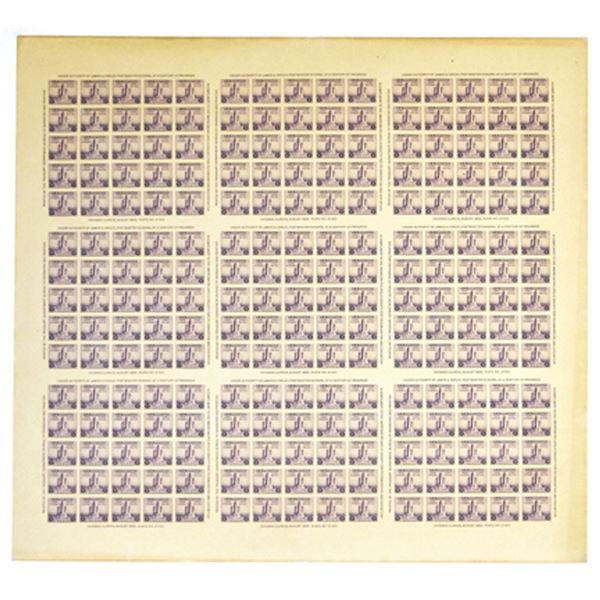 IL, 1933. Century of Progress Exposition, 3¢ Farley Imperforate and Ungummed Sheet of 9 Souvenir She