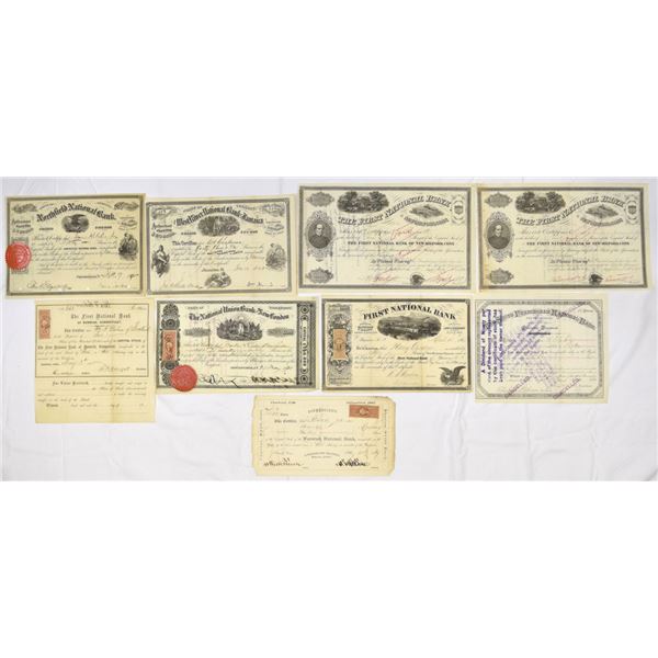Connecticut & New England National Bank Stock Certificate Collection, 1860s to 1890s