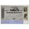 Image 1 : NY. Otsego County Bank, 1854, I/U Stock Certificates with Transfer Document Attached