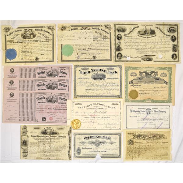 Municipal Relief, Banking, and Financial Documents, 1856-1894