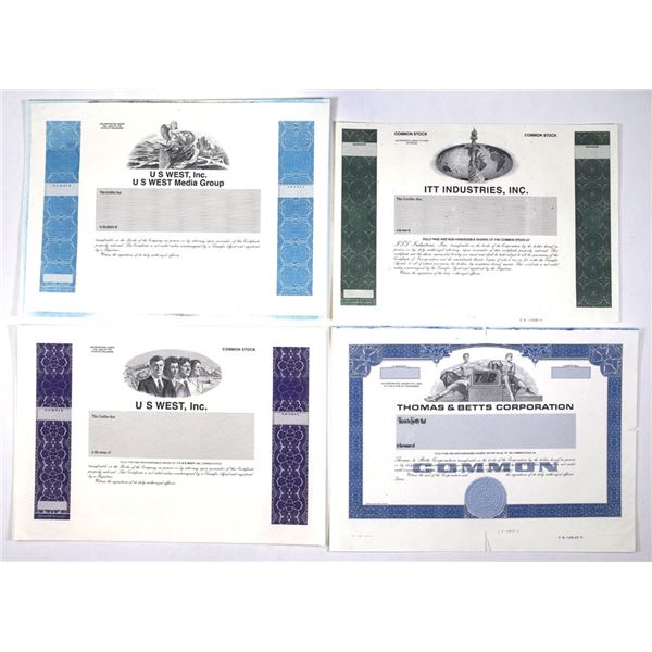 Telecom and Industrial Proof Stock Certificates Collection, ca.1980s–1990s