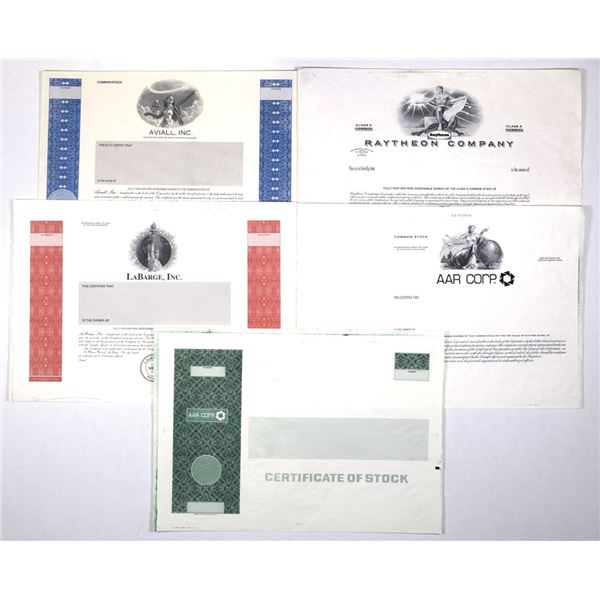 Aerospace and Industrial Stock Certificate Collection of Proofs, ca.1960s to 1980s