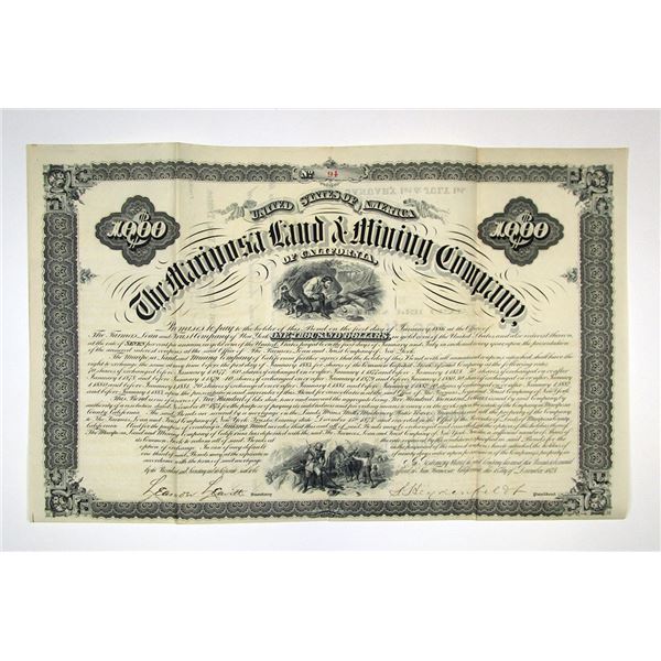 Mariposa Land & Mining Co., 1875, I/U Bond