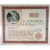 Image 1 : WI. S.C. Johnson & Son, Inc., 1968 Specimen Stock Certificate