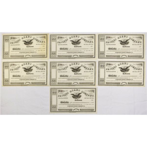 CA. Pacific Guano Co., 186x (ca.1860s) Remainder Stock Certificate Group