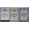 Image 1 : Canada, Maine, and Other States, Specimen Mining Gold Coupon Bond Trio. 1908-1920