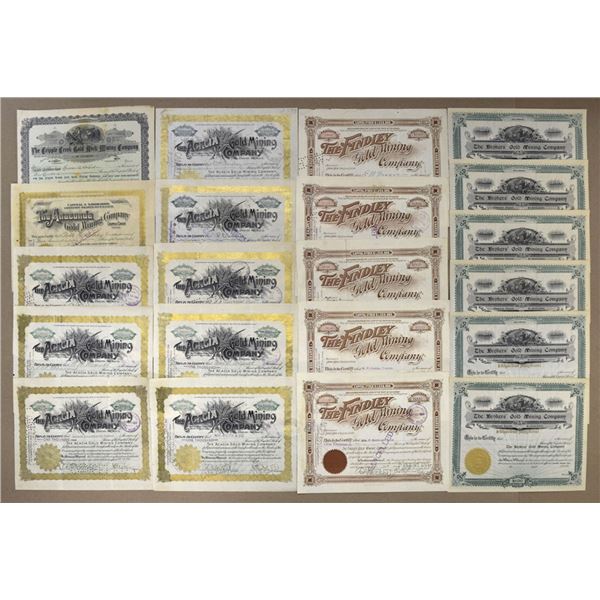 CO. Colorado Mining Assortments of I/U, Remainder, and I/C Stock Certificates.