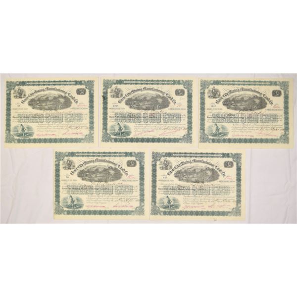 VA. Basic City Mining, Manufacturing and Land Co., 1890 to 1891, Cancelled Stock Certificates.