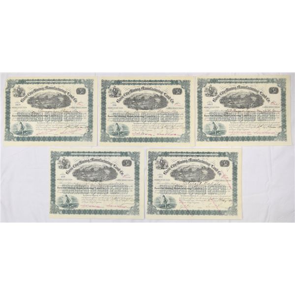 VA. Basic City Mining, Manufacturing and Land Co., 1890 to 1891, Cancelled Stock Certificates.