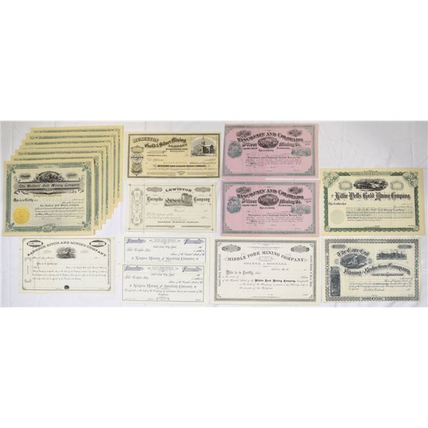 Mining Assortment of Unissued Stock Certificates, ND (ca.1860s to 1900s).