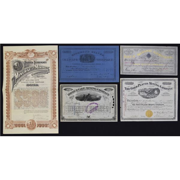 Early Western Mining, 1878 to 1898, Issued Certificates.