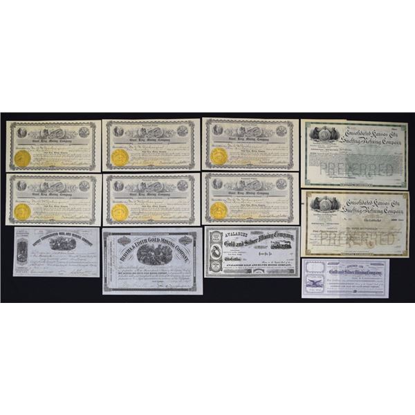 Early Western Mining & Smelting Certificates, 1870s to 1880s