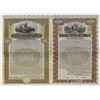 Image 1 : KS. Atchison, Topeka & Santa Fe Railway Co., 1905 and 1908, Specimen Gold Coupon Bond Pair.