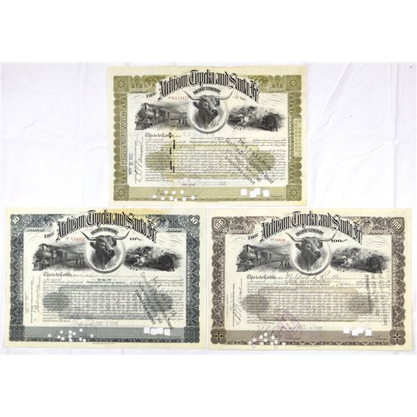 KS. Atchison, Topeka and Santa Fe Railway Co., 1916 to 1921, I/C Stock Trio.
