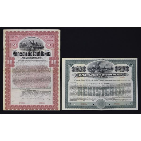 MN & SD. 1911, St. Paul and Kansas City Short Line, and, 1900, Minnesota and South Dakota Railway Co