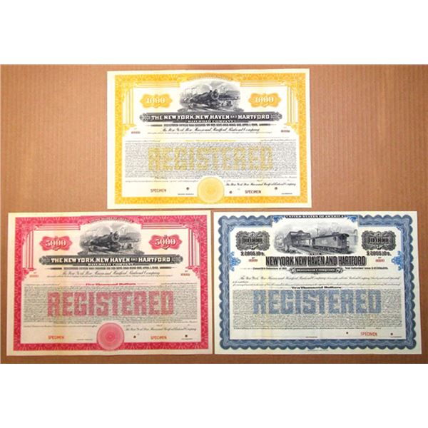 New York, New Haven and Hartford Railroad Co., 1913 and 1925, Specimen Bond Trio
