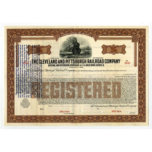 PA. OH. Cleveland and Pittsburgh Railroad Co. With Gold Clause Change.