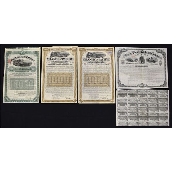 Atlantic and Pacific Railroad Co., 1880 to 1887, I/U Bond Assortment.