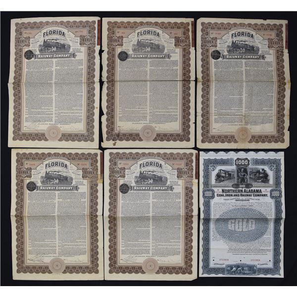 FL & AL. 1909, Florida Railway Co., and, 1900, Northern Alabama Coal, Iron and Railway Co., I/U and 