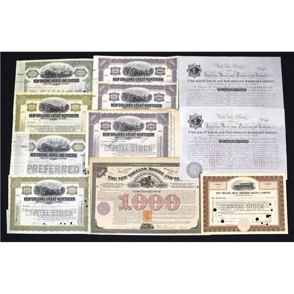 Southern Railroad Collection of Stock and Bond Certificates, ca.1870s to 1920s