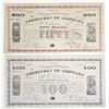 Image 1 : Montana Territory. Territory of Montana, 1868, I/C Coupon Bond Pair.