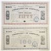 Image 1 : Montana Territory. Territory of Montana, 1868, I/C Coupon Bond Pair.