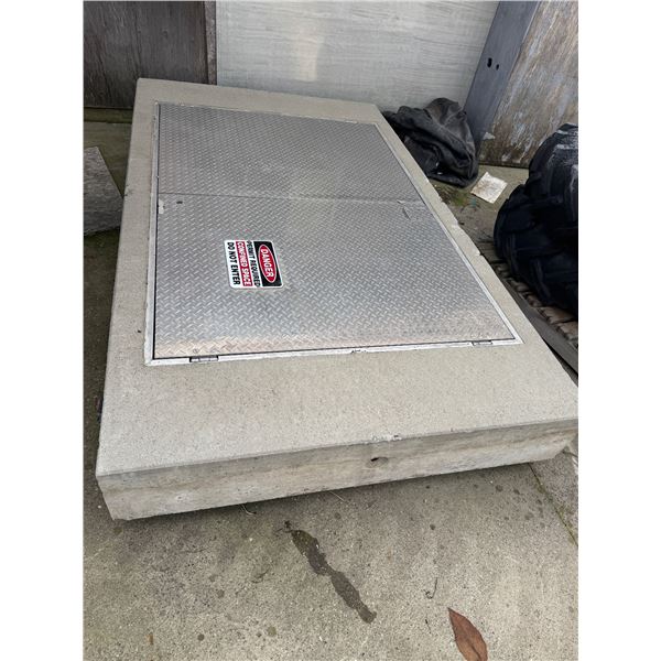 Irrigation or electrical vault measures 8'9" and 5'2"