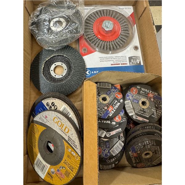 Grinding wheels and wire brush
