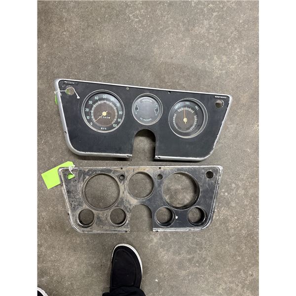 OEM instrument gauge cluster and bezel assembly for a 1967-1972 Chevrolet or GMC C10 pickup truck.