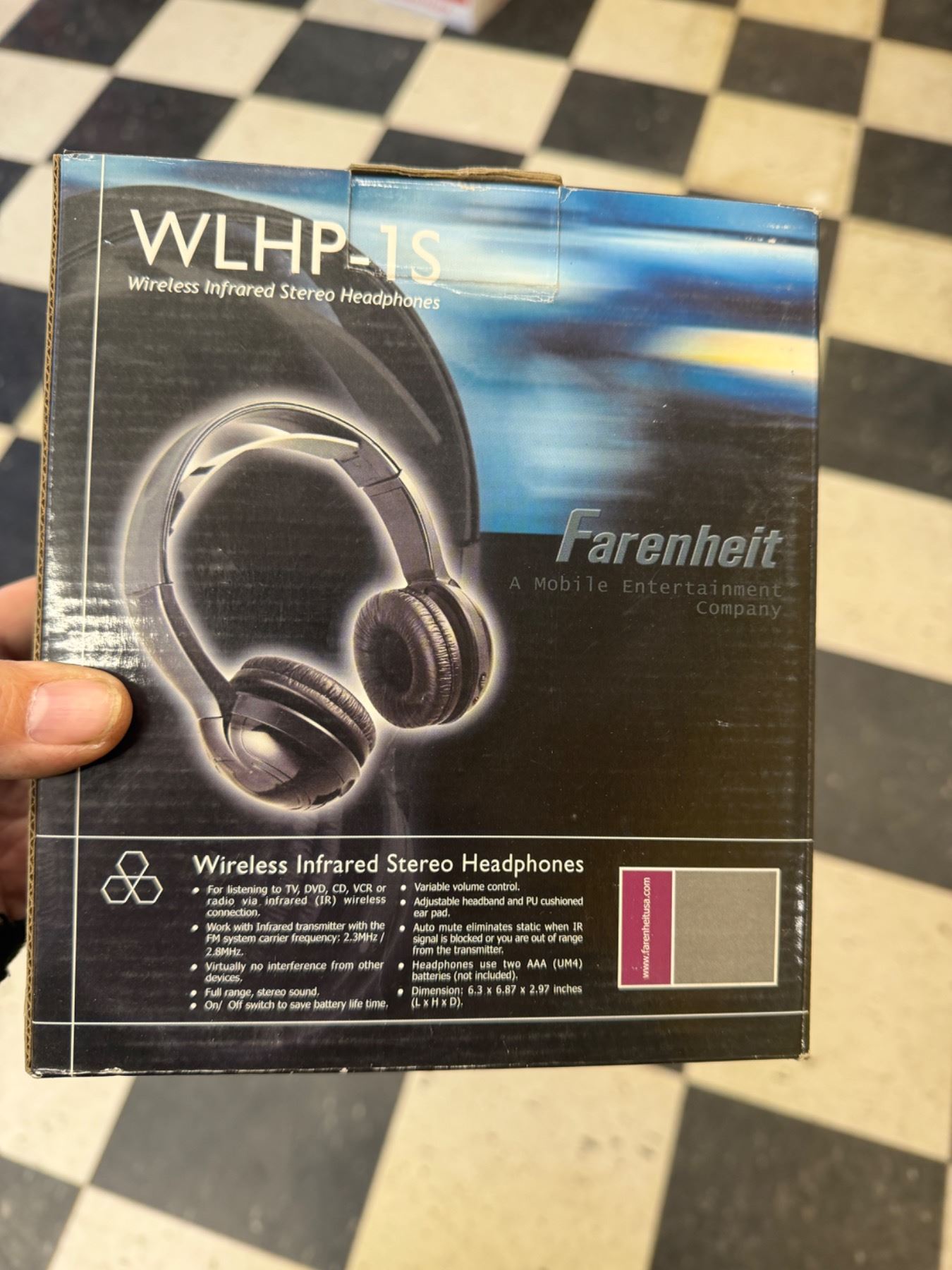 Fahrenheit wireless infrared stereo headphones, WLHP – 1S
