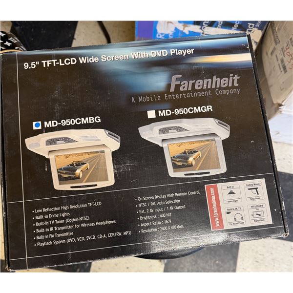 9.5 inch TFT – LCD wide screen with DVD player