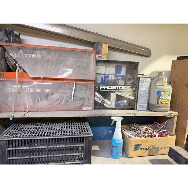 Assorted stripping tape and other items