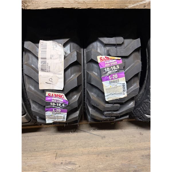 2 premium skid steer tires 10–16.5