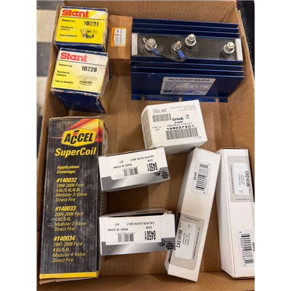 Radiator cap super coil, caliper, guide bolts, connectors, multi battery insulator