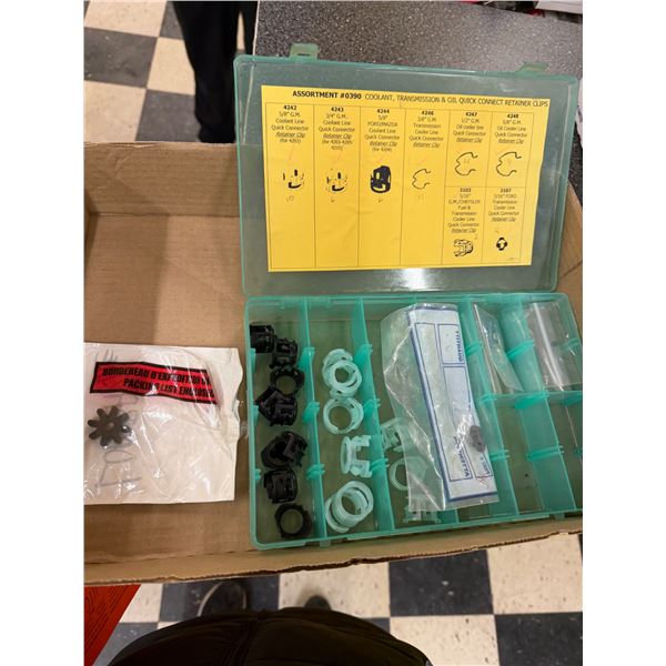 Quick connect, coolant, transmission, and oil connect retainer clips