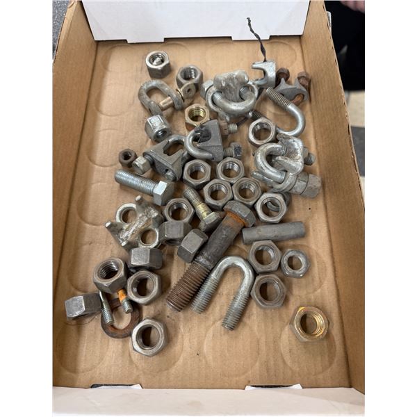 Cable clamps, and bolts and nuts