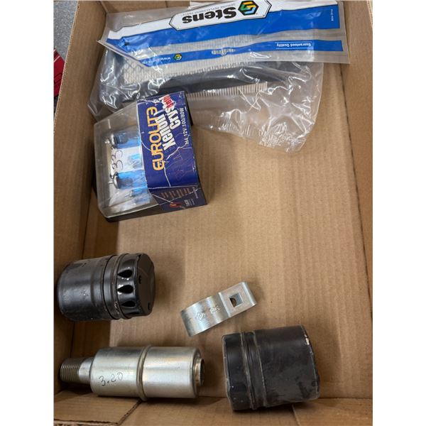 Small engine, mufflers, lights, and a filter