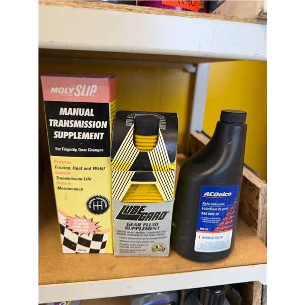 Axel lube, gear fluid, and transmission supplement