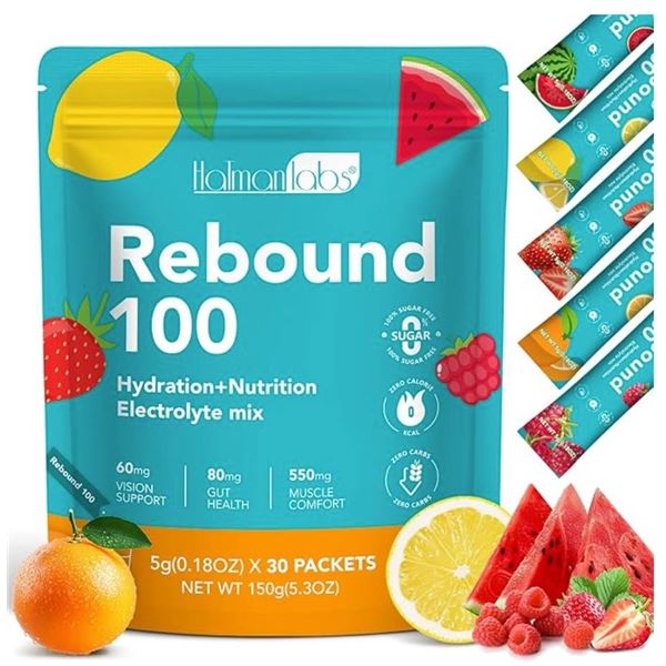 Human Labs Rebound 100 Hydration + Electrolyte Mix, 150g, 30 Sachets