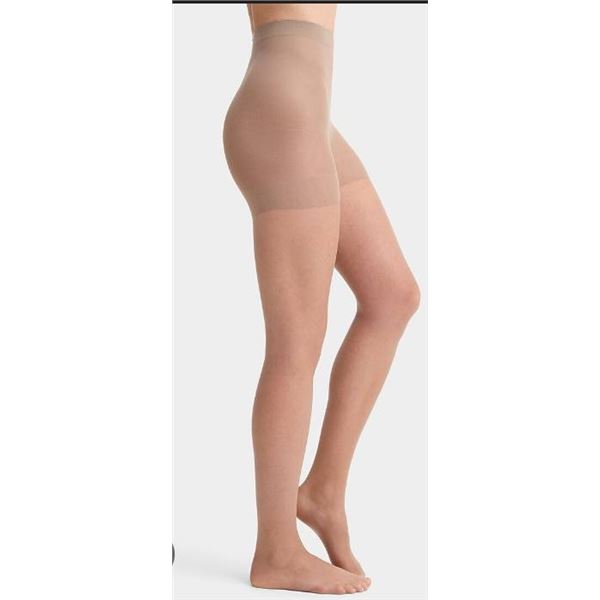 Silks Run-Resistant Control Top Pantyhose, Beige, Size D, 6 Pairs