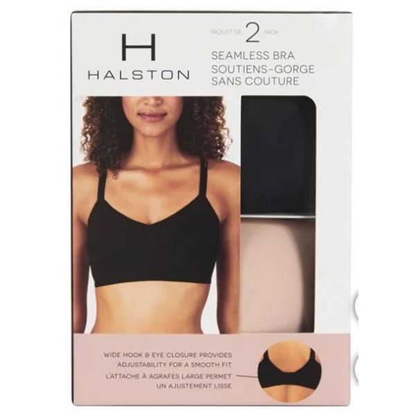 Halston 2-Pack Seamless Bra L/G Size