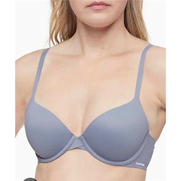Calvin Klein 2 Pack Push Up Plunge Bra, 34C, Microfiber Stretch