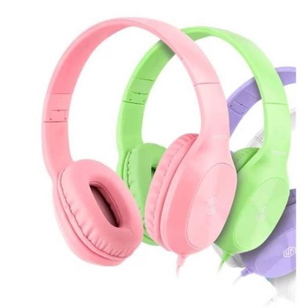 Sonitum Stereo Wired Over-Ear Headphones with 3.5mm Jack **Pink and Green**