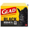 Image 1 : Glad Black 74L Garbage Bags, 40 Count